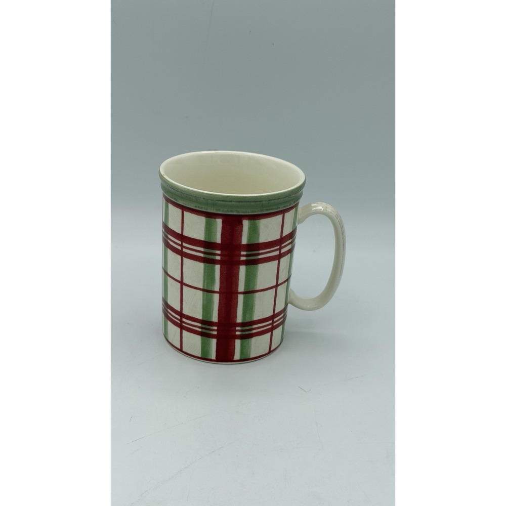 Lenox Holiday Gatherings Plaid Mug Coffee Tea Cup Louise Le Luyer
